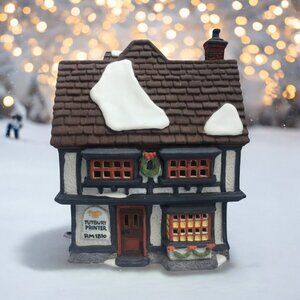 Dept 56 Tutbury Printer Dickens Village Lighted Christmas Building - 1990